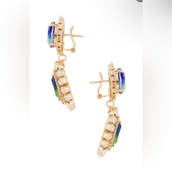 Stud With Clip Oval & Cluster Pendant in Blue, Green, & Gold Anton Heunis - Picture 4 of 5